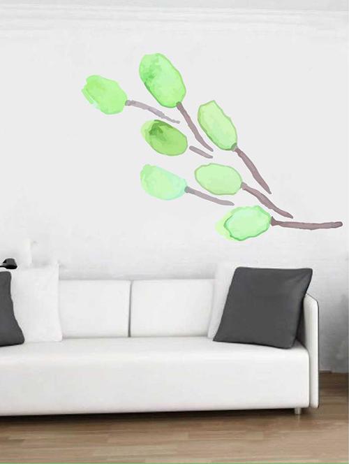 rawpockets wall decals ' green tulip flower wall sticker '  wall stickers (pvc vinyl) multicolour - 15733244 - Very Small Image - 1