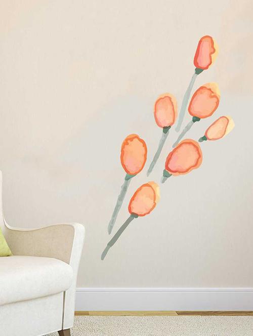 rawpockets wall decals ' red modern flower wall sticker '  wall stickers (pvc vinyl) multicolour - 15733249 - Very Small Image - 1