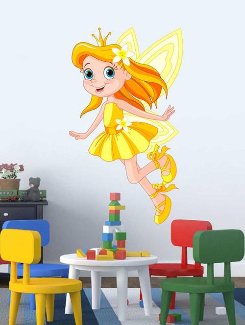 rawpockets wall decals ' golden baby angel wall sticker '  wall stickers (pvc vinyl) multicolour - 15733255 - Very Small Image - 1