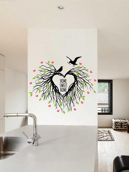 rawpockets wall decals ' home sweet home love '  wall stickers (pvc vinyl) multicolour - 15733264 - Very Small Image - 1