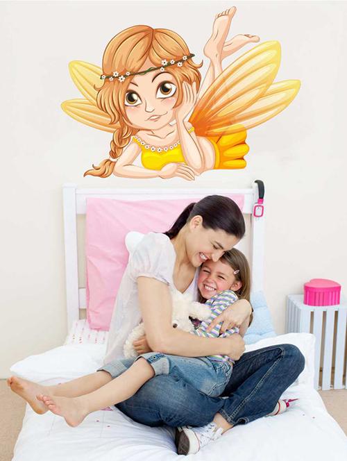 rawpockets wall decals ' angel wall sticker '  wall stickers (pvc vinyl) multicolour - 15733267 - Very Small Image - 1