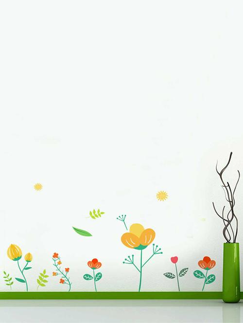 rawpockets wall decals ' flowers family wall sticker '  wall stickers (pvc vinyl) multicolour - 15733309 - Very Small Image - 1