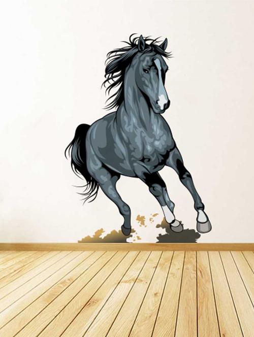 rawpockets wall decals ' running horse wall sticker '  wall stickers (pvc vinyl) multicolour - 15733311 - Very Small Image - 1
