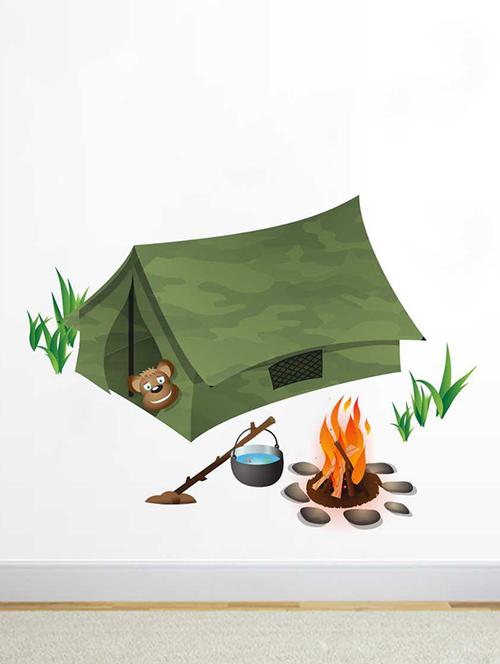 rawpockets wall decals ' forest tent wall sticker '  wall stickers (pvc vinyl) multicolour - 15733317 - Very Small Image - 1