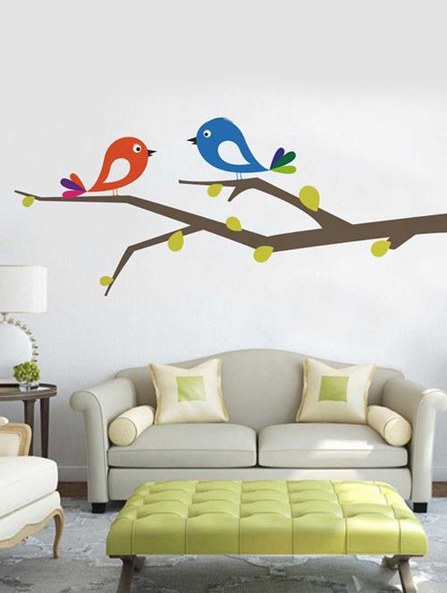 rawpockets wall decals ' bird wall sticker '  wall stickers (pvc vinyl) multicolour - 15733324 - Very Small Image - 1