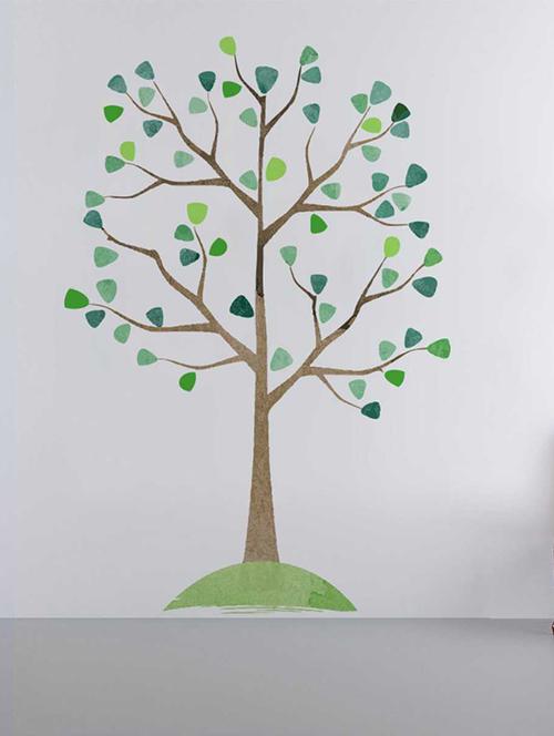 rawpockets wall decals ' watercolor tree wall sticker '  wall stickers (pvc vinyl) multicolour - 15733336 - Very Small Image - 1