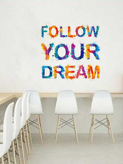 rawpockets wall decals ' follow your dream wall sticker '  wall stickers (pvc vinyl) multicolour - 15733345 - Very Small Image - 1