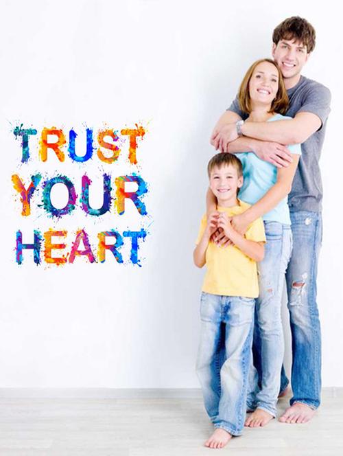 rawpockets wall decals ' trust ur heart wall sticker '  wall stickers (pvc vinyl) multicolour - 15733353 - Very Small Image - 1