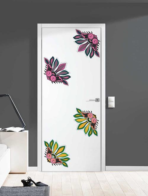 rawpockets wall decals ' decorative flowers wall stickers '  wall stickers (pvc vinyl) multicolour - 15733381 - Very Small Image - 1