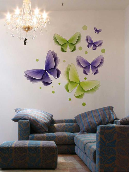 rawpockets wall decals ' 3d butterflies wall decal sticker '  wall stickers (pvc vinyl) multicolour - 15733470 - Very Small Image - 1