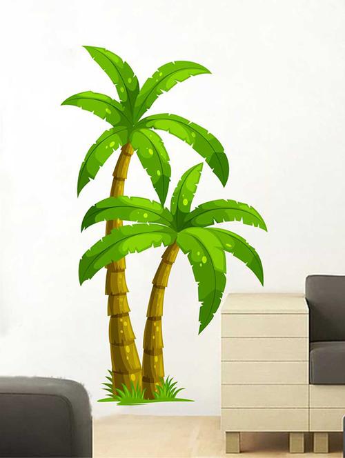 rawpockets wall decals ' palm trees' wall decal sticker '  wall stickers (pvc vinyl) multicolour - 15733521 - Very Small Image - 1