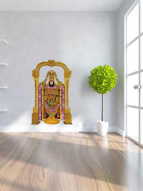 rawpockets wall decals ' lord venkateswara '  wall stickers (pvc vinyl) multicolour - 15733545 - Very Small Image - 1