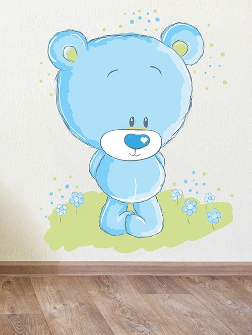 rawpockets wall decals ' teddy bear wall sticker '  wall stickers (pvc vinyl) multicolour - 15733575 - Very Small Image - 1