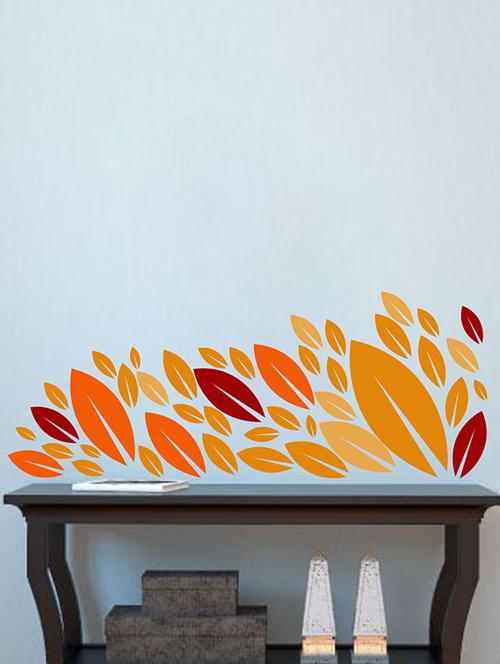 rawpockets wall decals ' colorful leaf decorative sticker '  wall stickers (pvc vinyl) multicolour - 15733582 - Very Small Image - 1