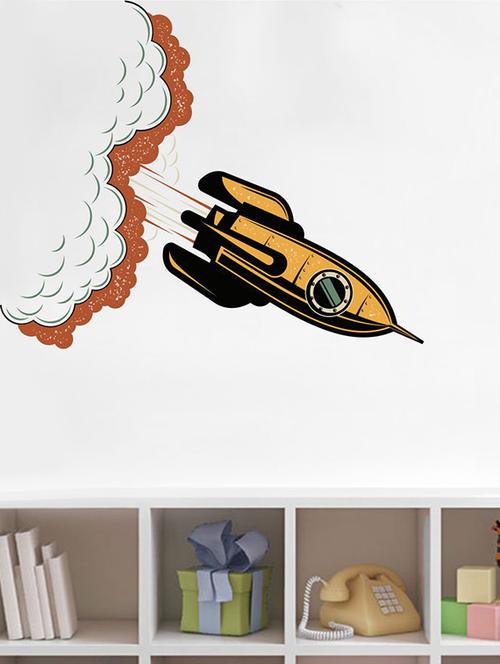 rawpockets wall decals ' rocket launch wall sticker '  wall stickers (pvc vinyl) multicolour - 15733671 - Very Small Image - 1