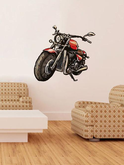 rawpockets wall decals ' motor bike wall sticker '  wall stickers (pvc vinyl) multicolour - 15733675 - Very Small Image - 1