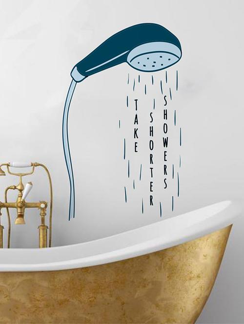 rawpockets wall decals ' take showers wall sticker '  wall stickers (pvc vinyl) multicolour - 15733683 - Very Small Image - 1
