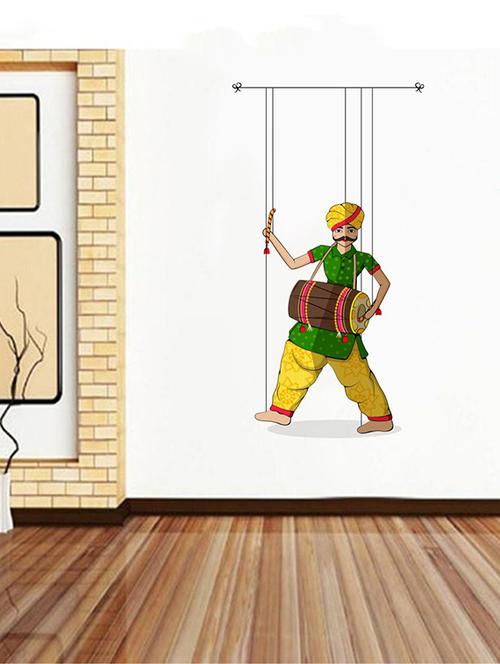 rawpockets wall decals ' puppet dance with dhola '  wall stickers (pvc vinyl) multicolour - 15733737 - Very Small Image - 1