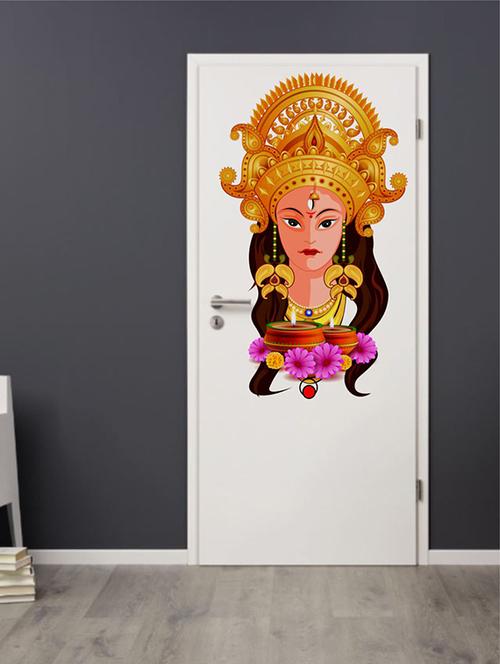 rawpockets wall decals ' goddess kali devi '  wall stickers (pvc vinyl) multicolour - 15733743 - Very Small Image - 1