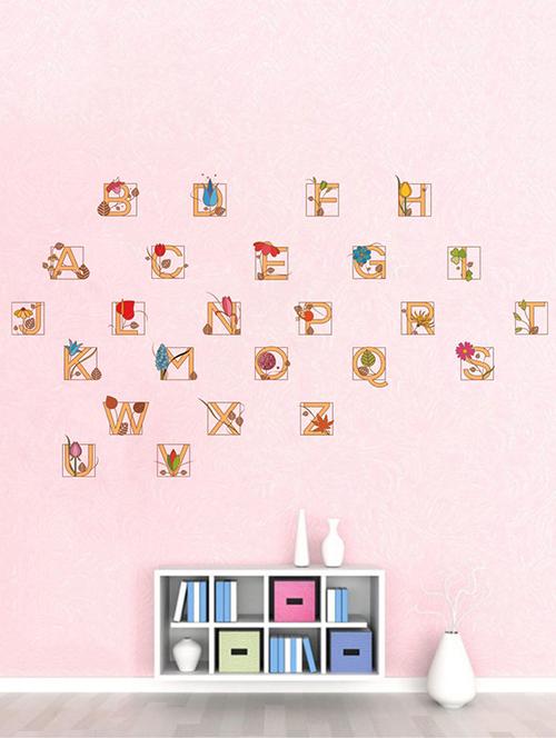rawpockets wall decals ' alphabets for kids '  wall stickers (pvc vinyl) multicolour - 15733745 - Very Small Image - 1