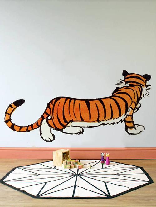 rawpockets wall decals ' calvin and hobbes tiger '  wall stickers (pvc vinyl) multicolour - 15733785 - Very Small Image - 1