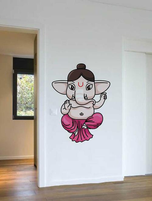 rawpockets wall decals ' god baby ganesha '  wall stickers (pvc vinyl) multicolour - 15733788 - Very Small Image - 1