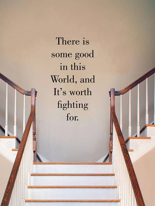rawpockets wall decals ' worth fighting for quote '  wall stickers (pvc vinyl) multicolour - 15733833 - Very Small Image - 1