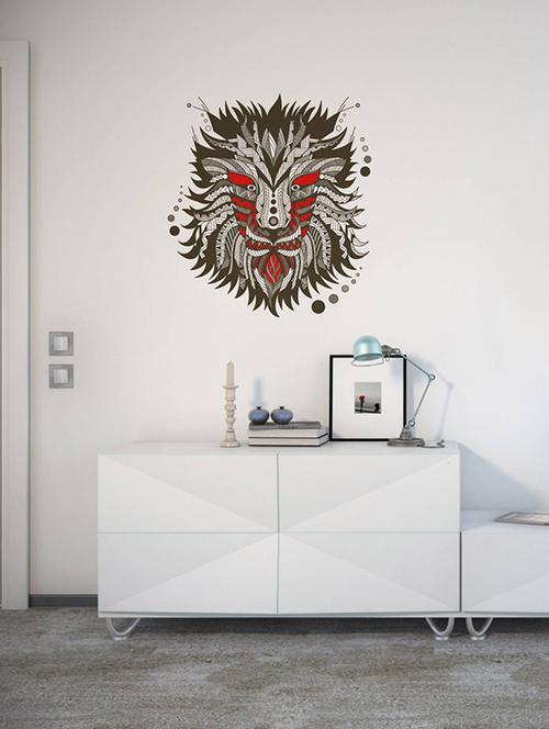 rawpockets wall decals ' modern art lion '  wall stickers (pvc vinyl) multicolour - 15733854 - Very Small Image - 1