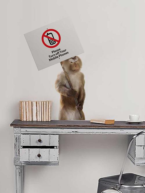 rawpockets wall decals ' turn off your mobiles '  wall stickers (pvc vinyl) multicolour - 15733913 - Very Small Image - 1