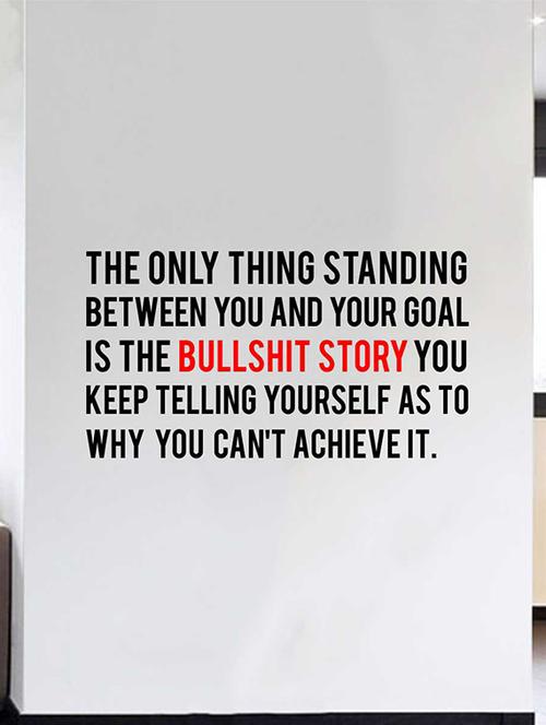 rawpockets wall decals ' " the bull shit story " quote '  wall stickers (pvc vinyl) multicolour - 15734040 - Very Small Image - 1