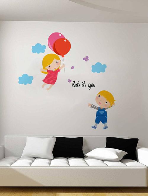 rawpockets wall decals ' let it go cartoon - kid's room '  wall stickers (pvc vinyl) multicolour - 15734046 - Very Small Image - 1