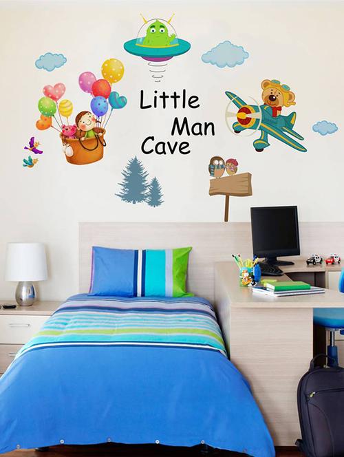 rawpockets wall decals ' little boy cave - kid's room '  wall stickers (pvc vinyl) multicolour - 15734055 - Very Small Image - 1