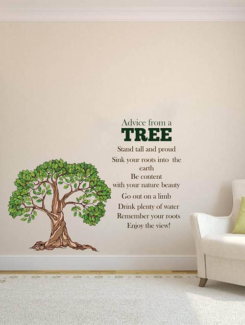 rawpockets wall decals ' advice from tree - living room '  wall stickers (pvc vinyl) multicolour - 15734059 - Very Small Image - 1