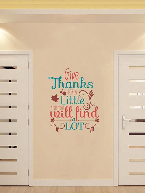 rawpockets wall decals ' " give thanks " quote '  wall stickers (pvc vinyl) multicolour - 15734115 - Very Small Image - 1