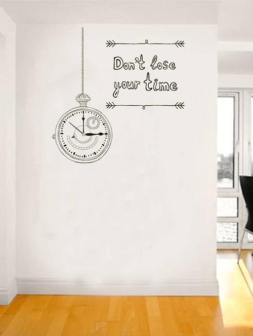 rawpockets wall decals ' don't lose  your time quote '  wall stickers (pvc vinyl) multicolour - 15734189 - Very Small Image - 1