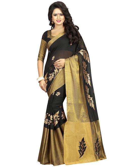 gold zari woven saree with blouse - 15734897 - Very Small Image - 1