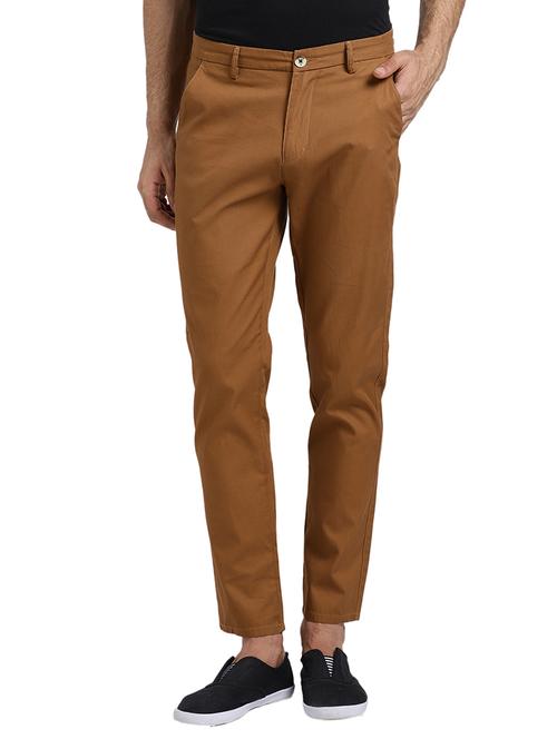 brown cotton chinos - 15735651 - Very Small Image - 1