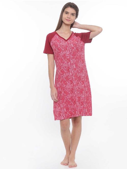 v-neck raglan sleeved sleepshirt - 15735947 - Very Small Image - 1