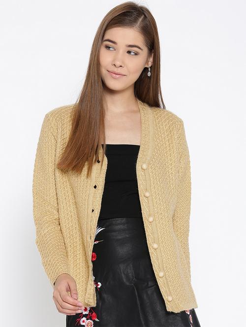 v-neck woolen cardigan - 15737742 - Very Small Image - 1