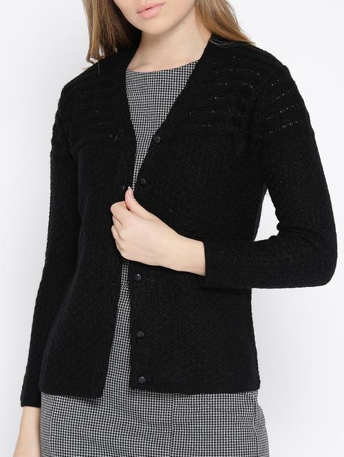 v-neck woolen cardigan - 15737766 - Very Small Image - 1