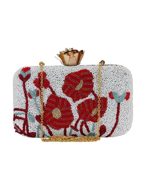 white cotton polyester blend box clutch - 15738589 - Very Small Image - 1