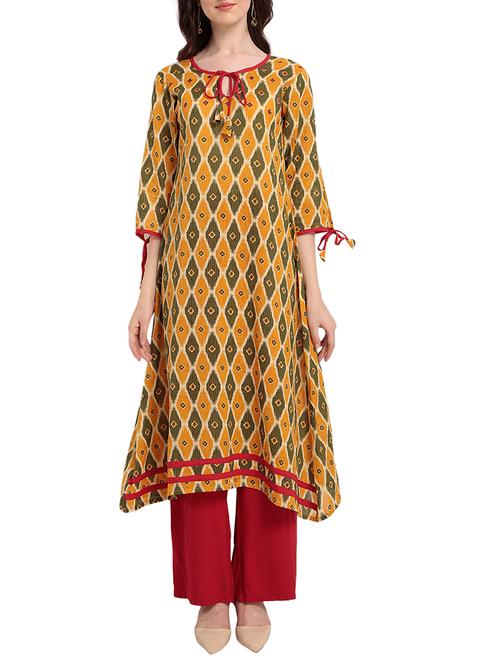 a-line printed kurta - 15738686 - Very Small Image - 1