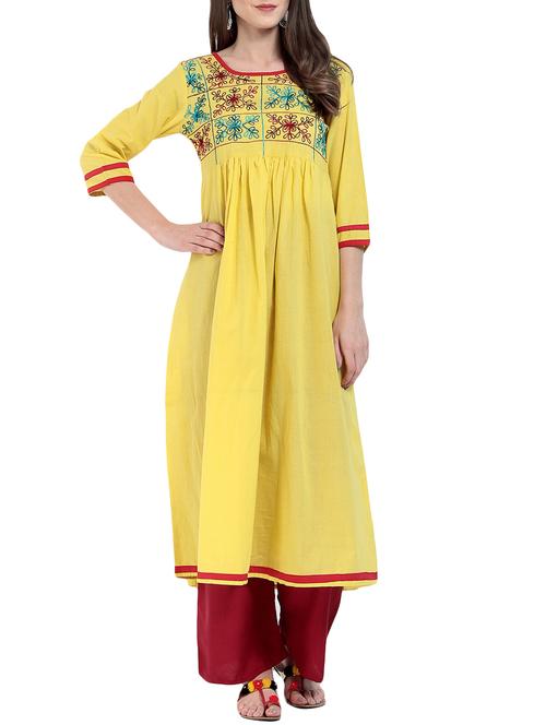 embroidered flared kurta - 15738693 - Very Small Image - 1