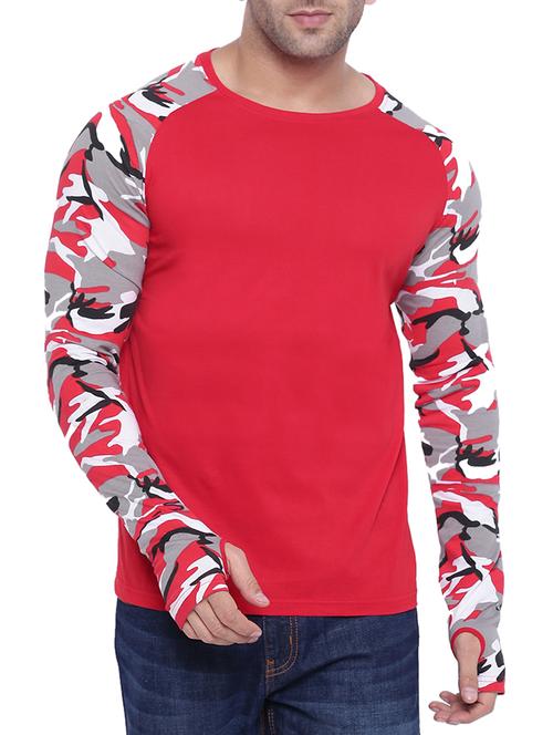 red cotton raglan t-shirt - 15739192 - Very Small Image - 1