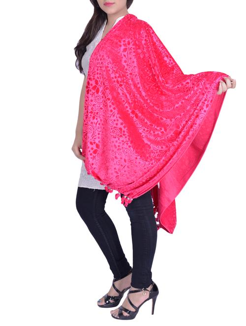 velvet self-design dupatta - 15739253 - Very Small Image - 1