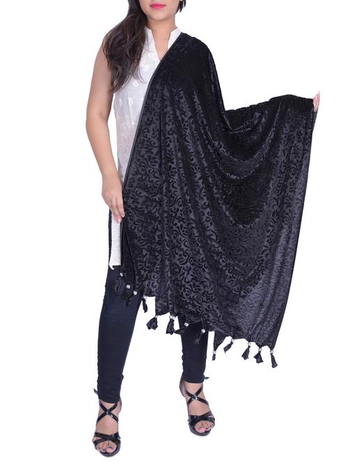 velvet self-design dupatta - 15739255 - Very Small Image - 1