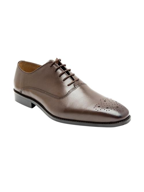 brown leather lace-up oxfords - 15739863 - Very Small Image - 1