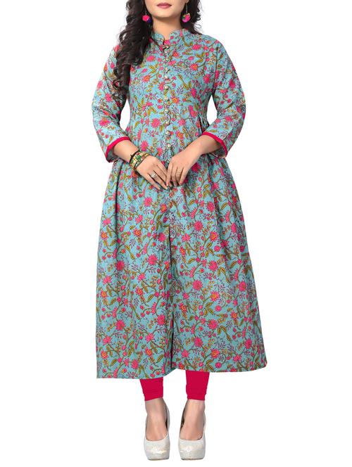 printed flared kurta - 15739882 - Very Small Image - 1