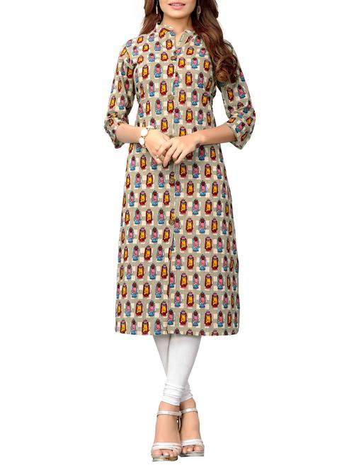 a-line printed kurta - 15739949 - Very Small Image - 1
