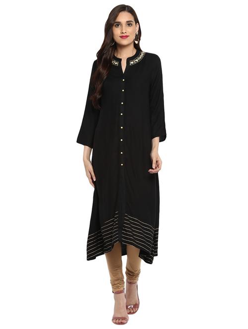 embroidered a-line kurta - 15740351 - Very Small Image - 1